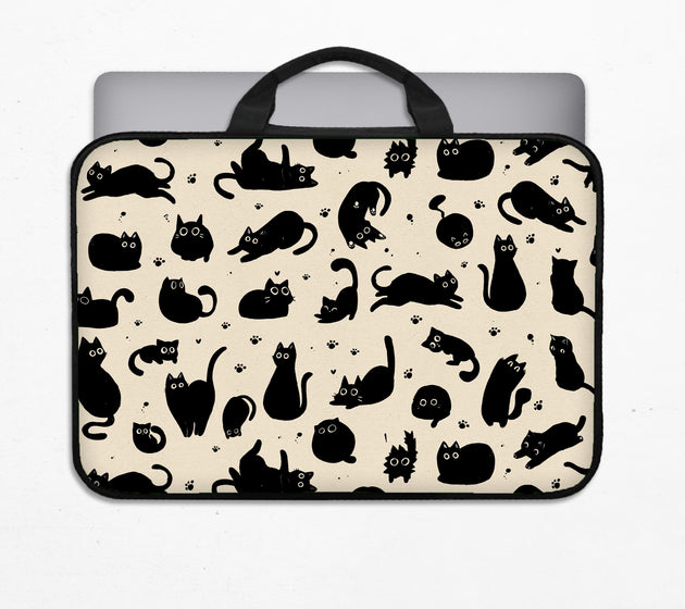 Cat pattern laptop sleeve
