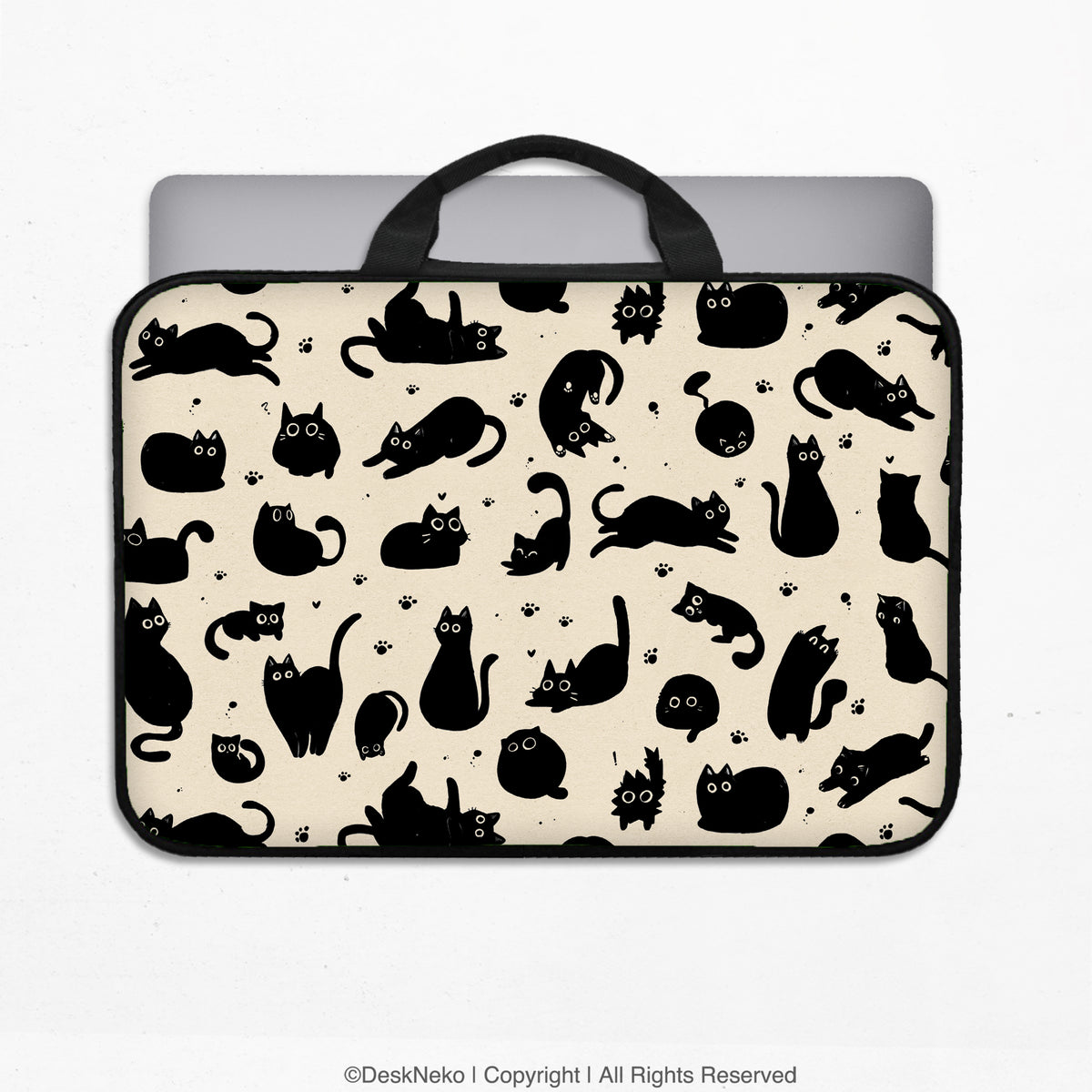 Cat pattern laptop sleeve