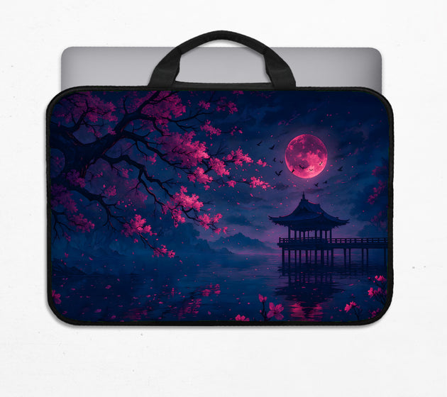 Dark sakura night laptop sleeves & bags