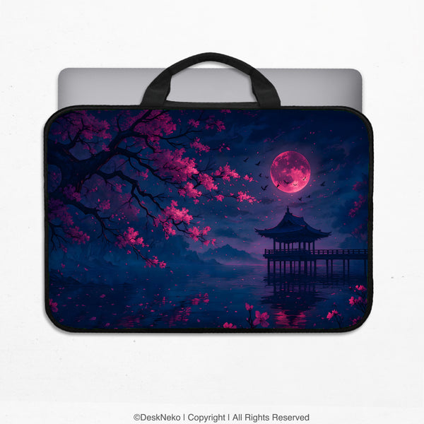 Dark Sakura Night Laptop Sleeves & Bags - Laptop Sleeve - Deskneko - Laptop Sleeves & Bags