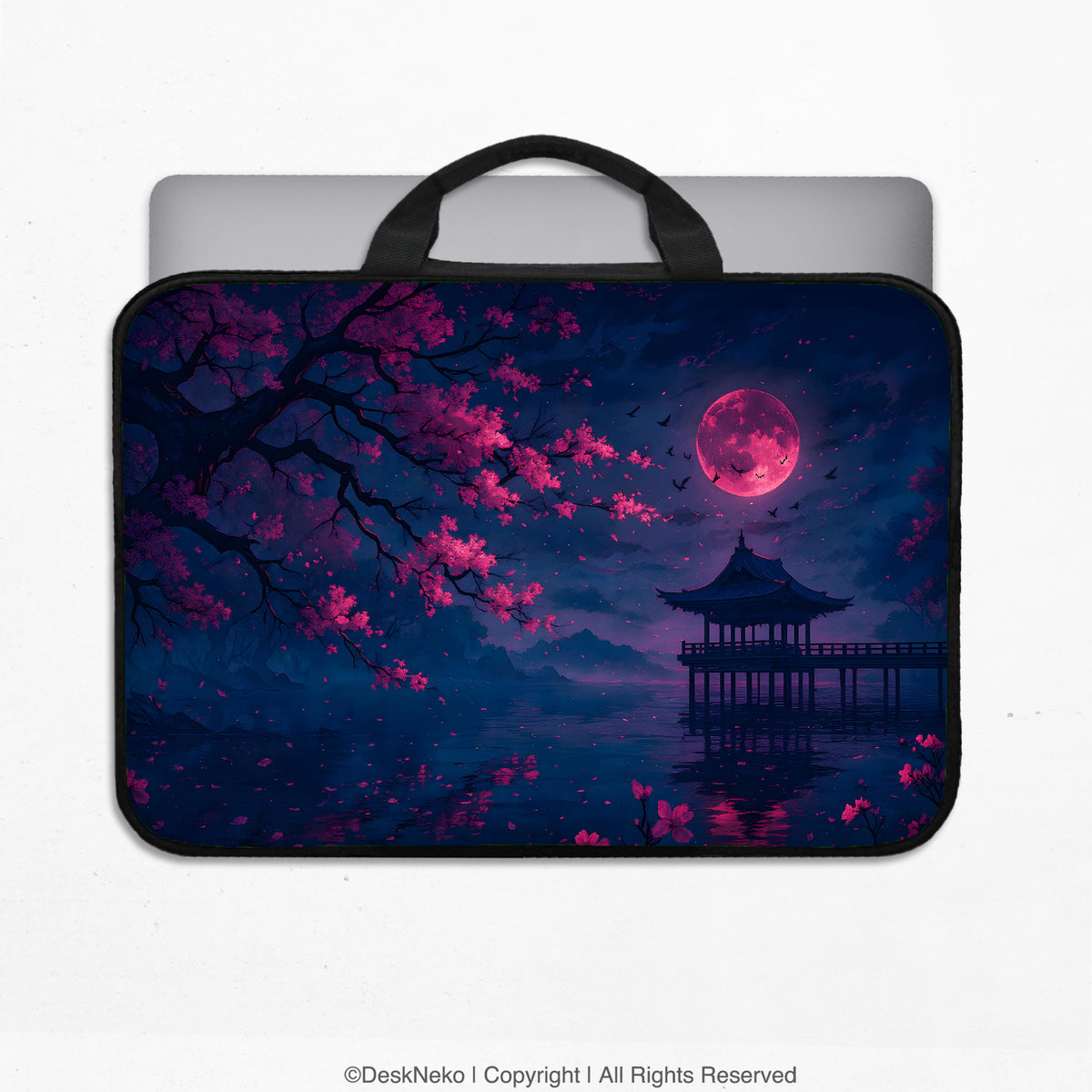 Dark sakura night laptop sleeves & bags