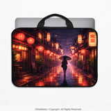 Lofi anime laptop sleeve & bag japanese rainy street aesthetic