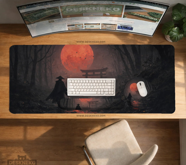 Crimson samurai eclipse desk mat mousepad