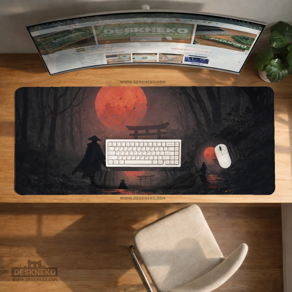 Crimson samurai eclipse desk mat mousepad