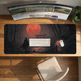 Crimson samurai eclipse desk mat mousepad