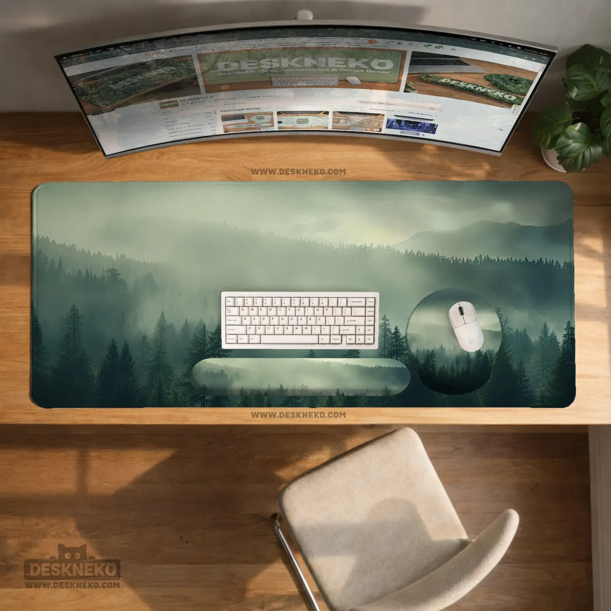 Forest green ergonomic mousepad & wrist rest