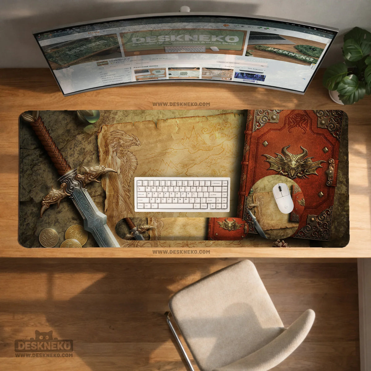 Fantasy map deskmat mousepad,