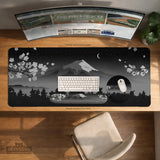 Black mount fuji ergonomic mousepad