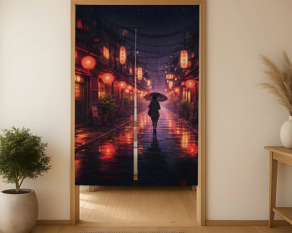 Lofi anime alley noren door curtain