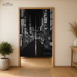 Black tokyo street noren curtain