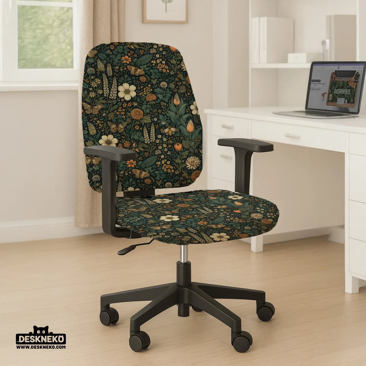 Dark floral chair cover