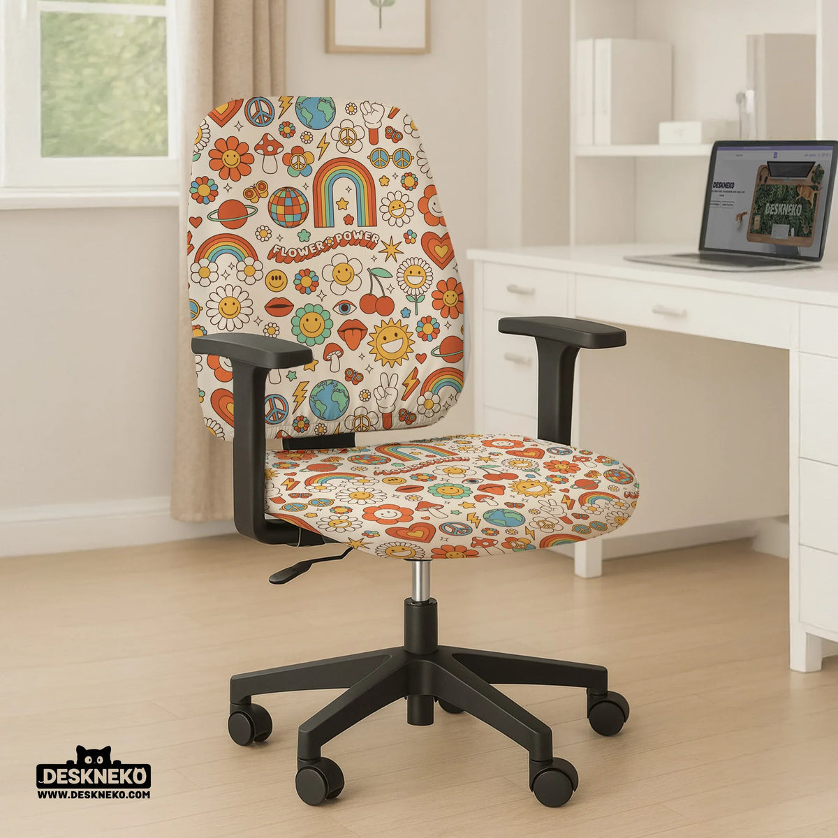 Retro flower chair cover
