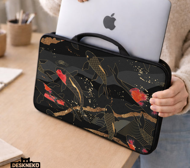 Koi waves laptop sleeve