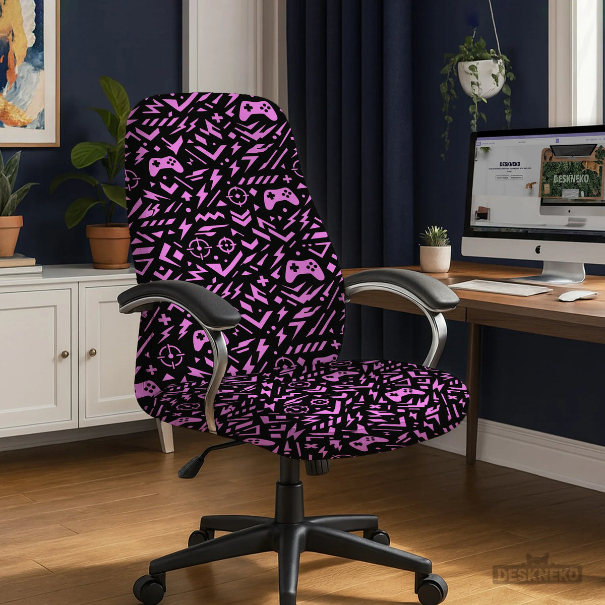 Black & pink chair cover