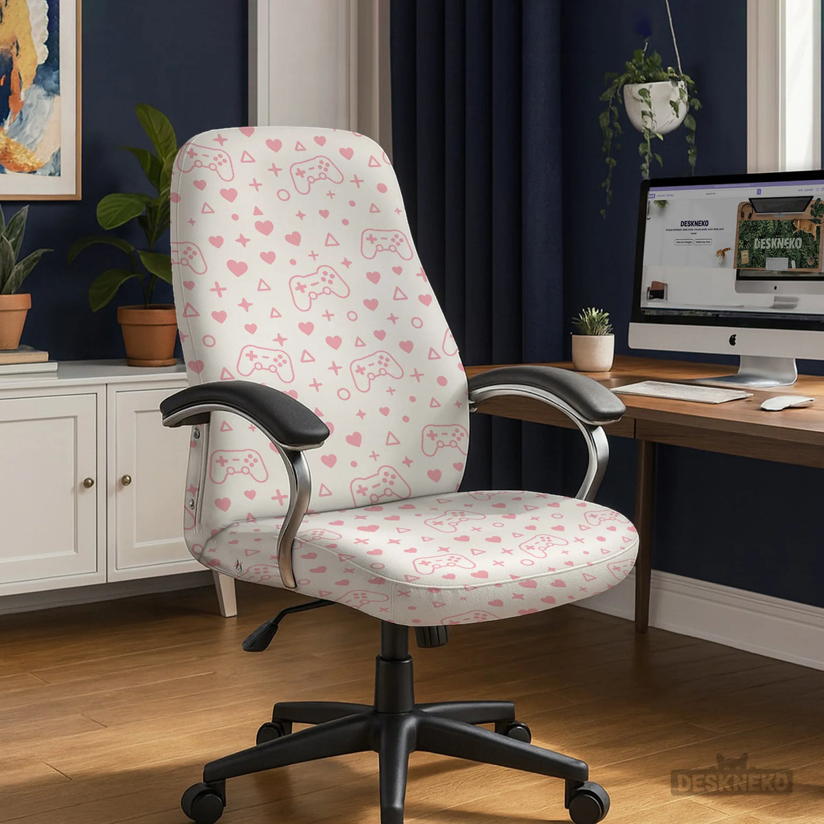 Pink gamer chair cover