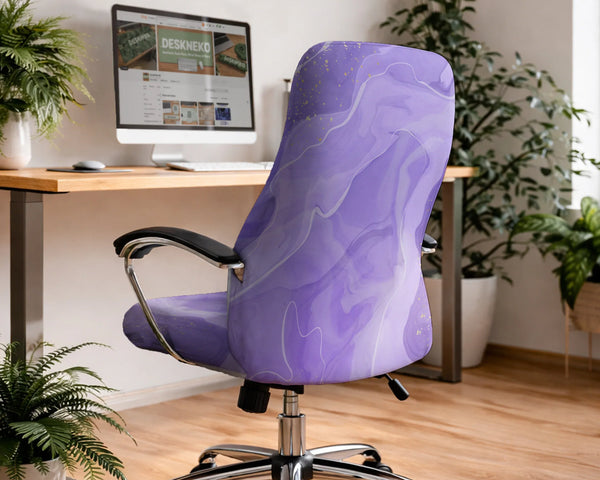 Purple marble chair cover