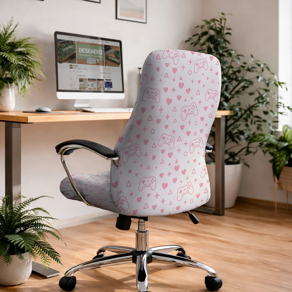 Pink gamer chair cover