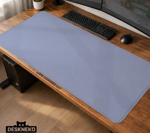 Pastel blue desk mat, periwinkle mousepad for clean desk setup