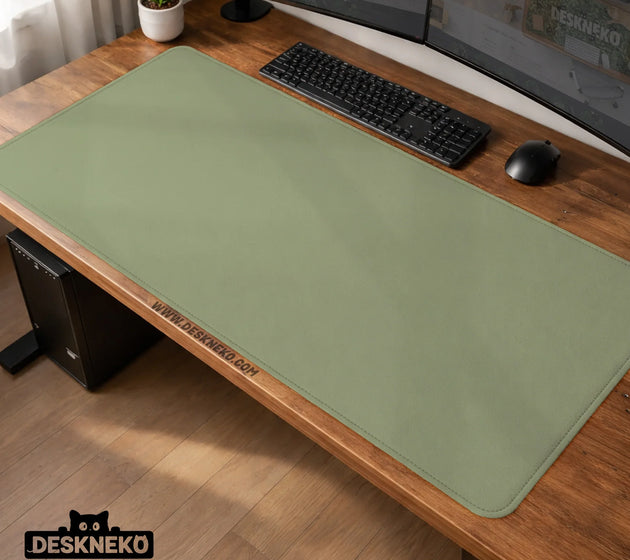 Sage green desk mat XXL extended mousepad for office and gaming