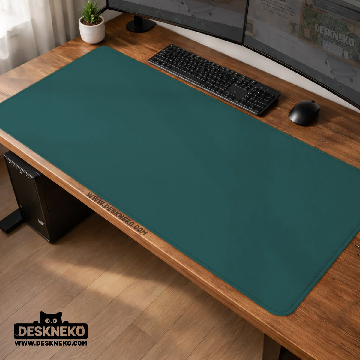 Ergonomic teal mousepad with wrist rest for office and gaming