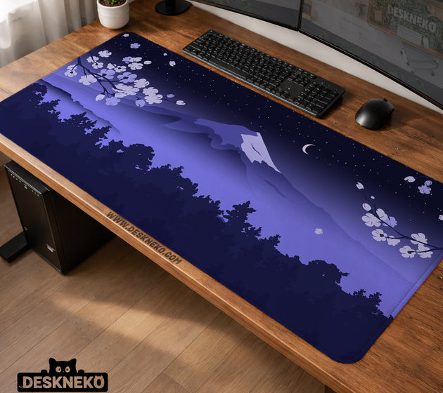 Blue mount fuji desk mat mousepad