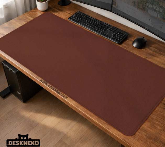 Mahogany desk mat mousepad, minimalist brown extended desk pad
