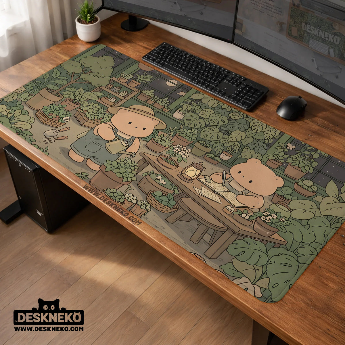 Kawaii bear desk mat XXL extended mousepad for keyboard and desk