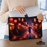 Lofi anime laptop sleeve & bag japanese rainy street aesthetic