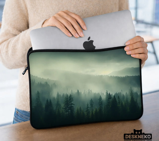 Misty forest nordic laptop sleeve