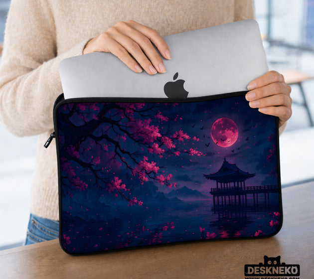Dark sakura night laptop sleeves & bags