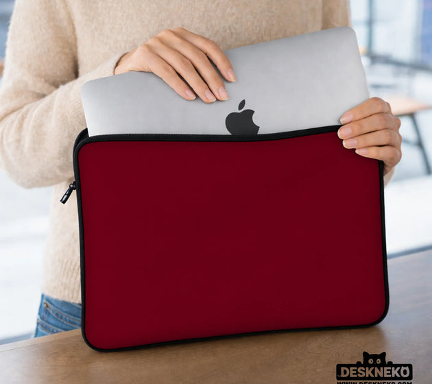 Burgundy laptop sleeve & bag for macbook and notebooks