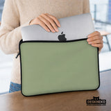 Sage green laptop bag with shoulder strap & handle