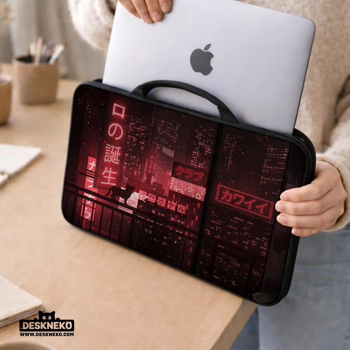 Red cyberpunk laptop sleeve & bag