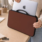 Mahogany laptop sleeve & bag, minimalist brown work case