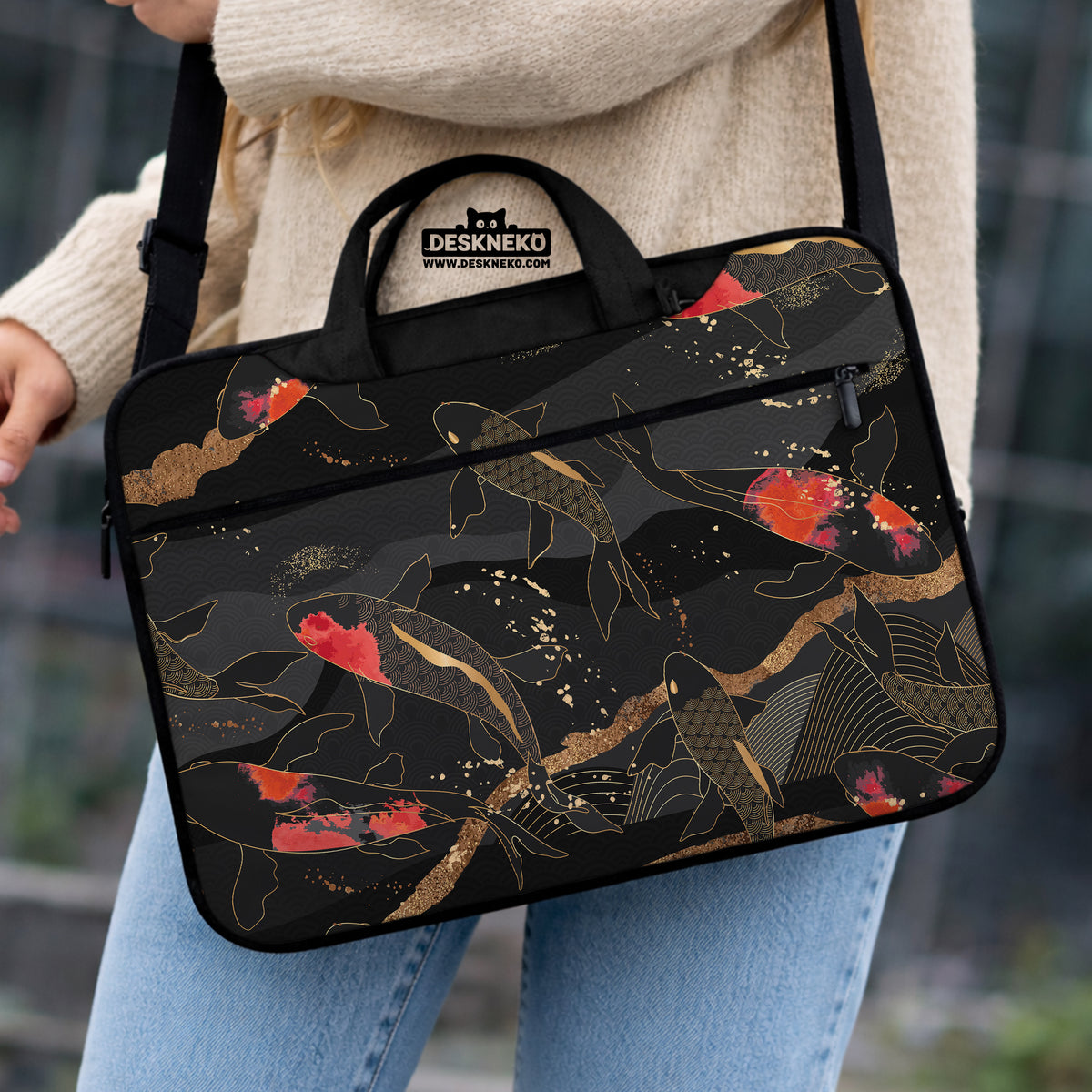 Koi waves laptop sleeve