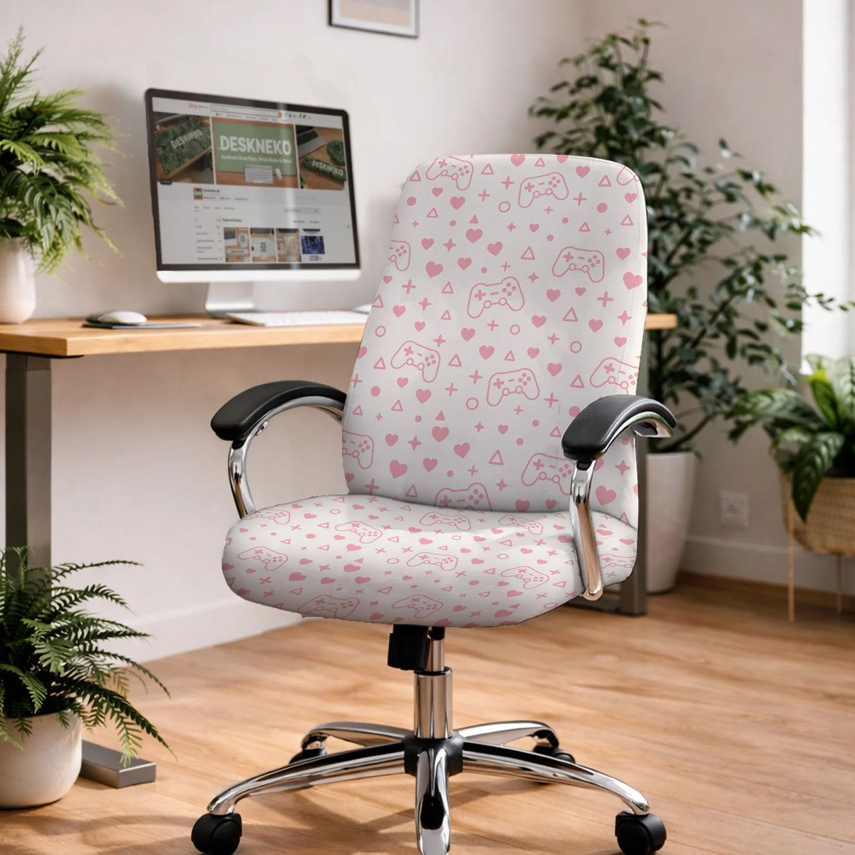 Pink gamer chair cover