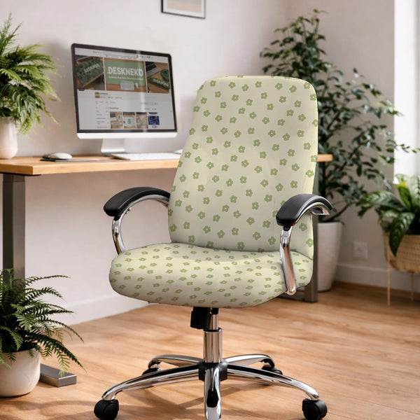 Green Floral Chair Cover - Deskneko