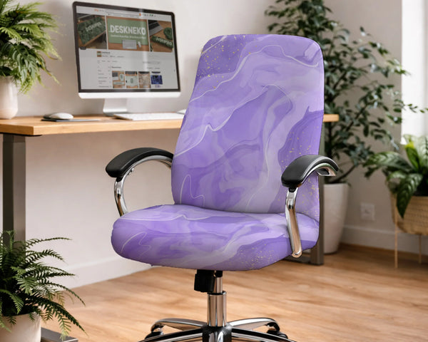 Purple marble chair cover