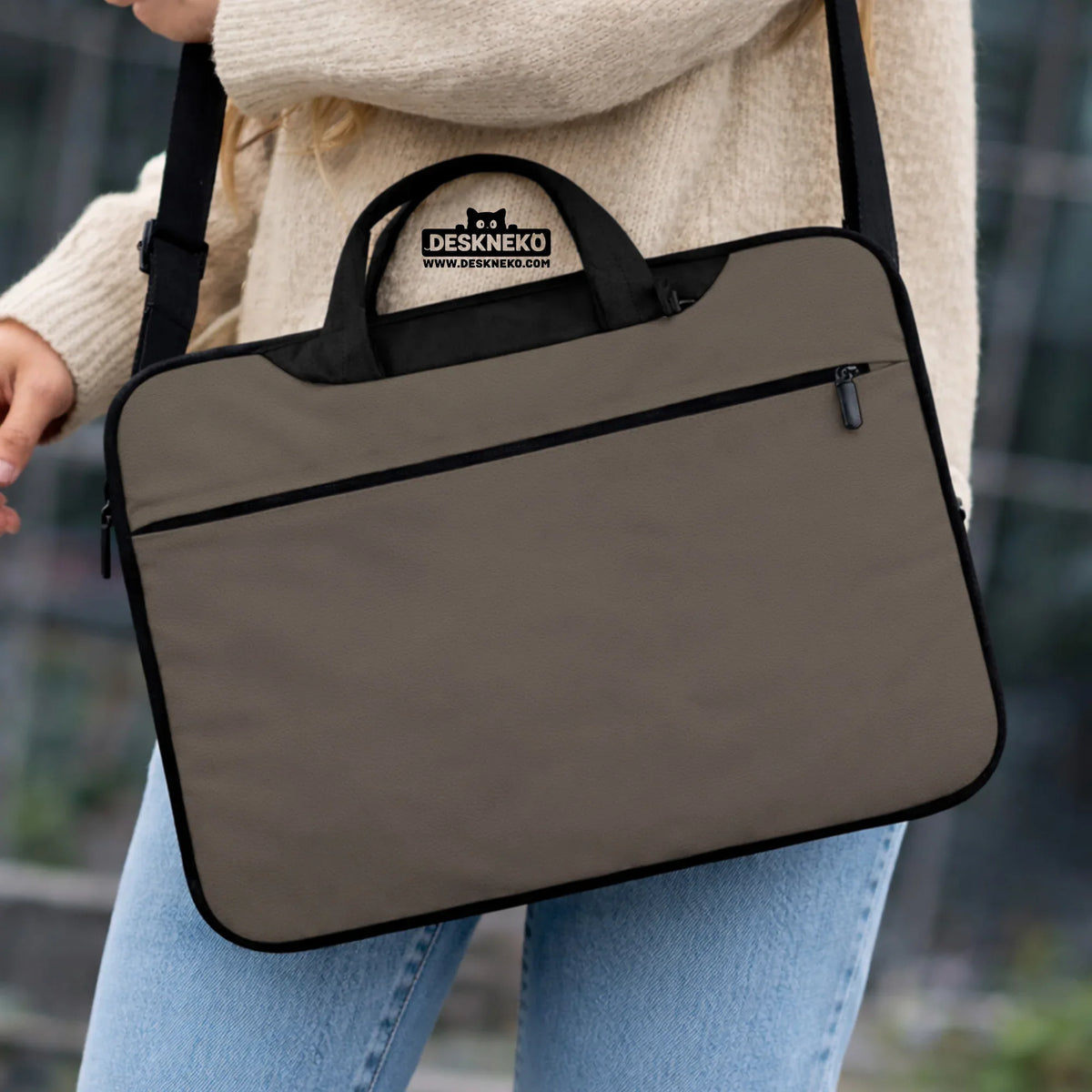 Cocoa laptop sleeve case, minimalist padded notebook cover