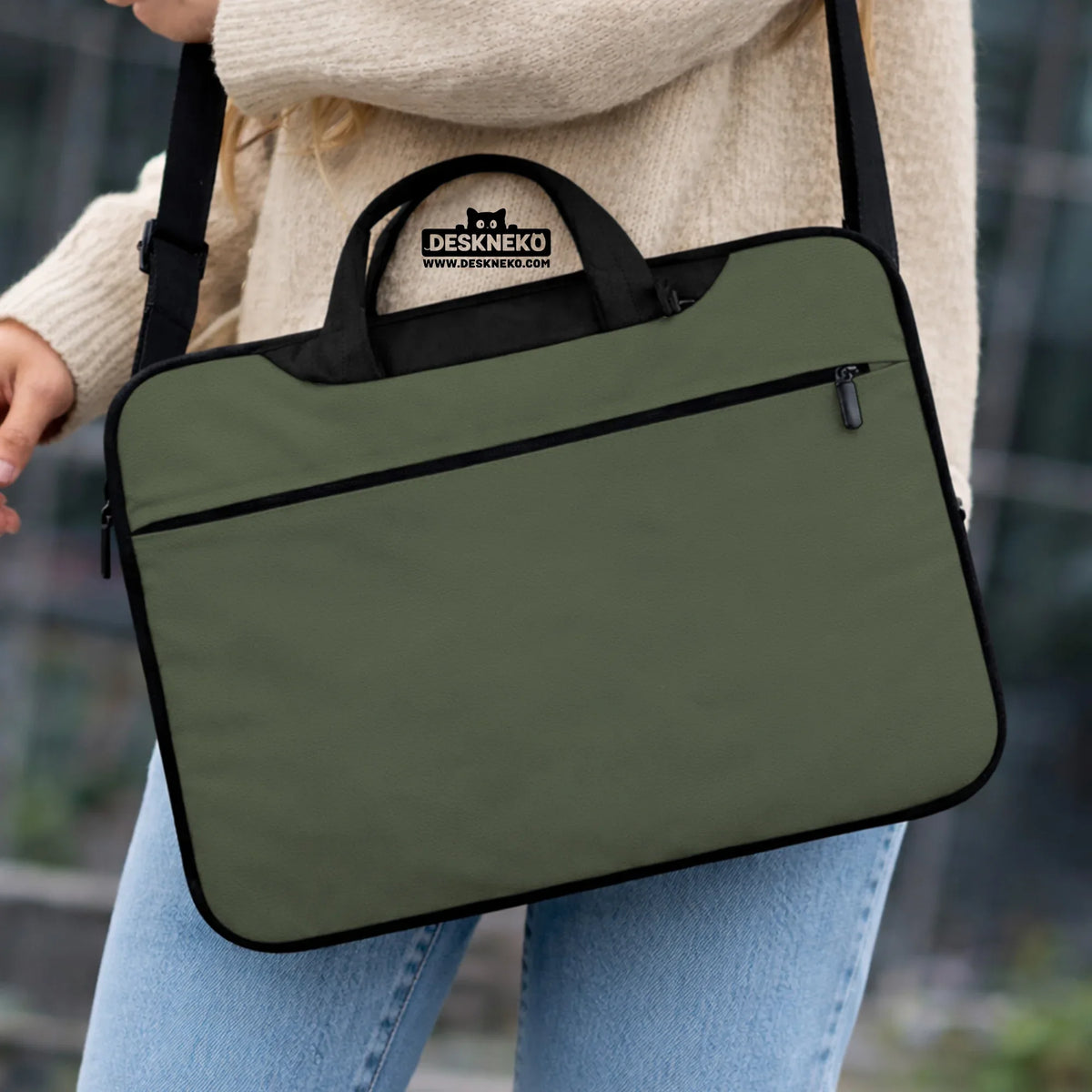 Midnight olive laptop sleeve