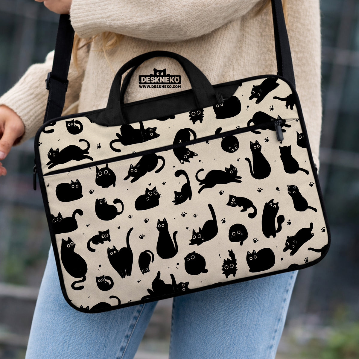 Cat Pattern Laptop Sleeve - Laptop Sleeve - Deskneko - Laptop Sleeves & Bags