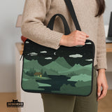 Green cat mountains laptop sleeve & bag