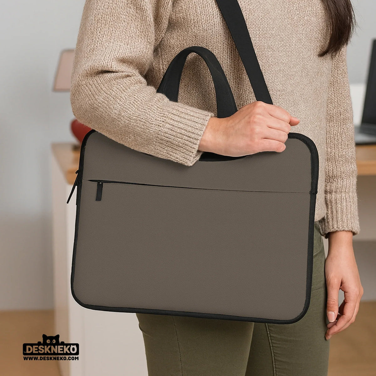 Cocoa laptop sleeve case, minimalist padded notebook cover