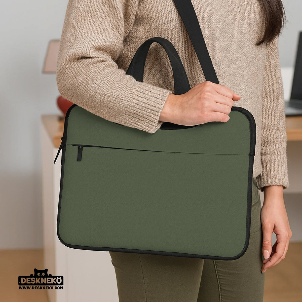 Midnight olive laptop sleeve