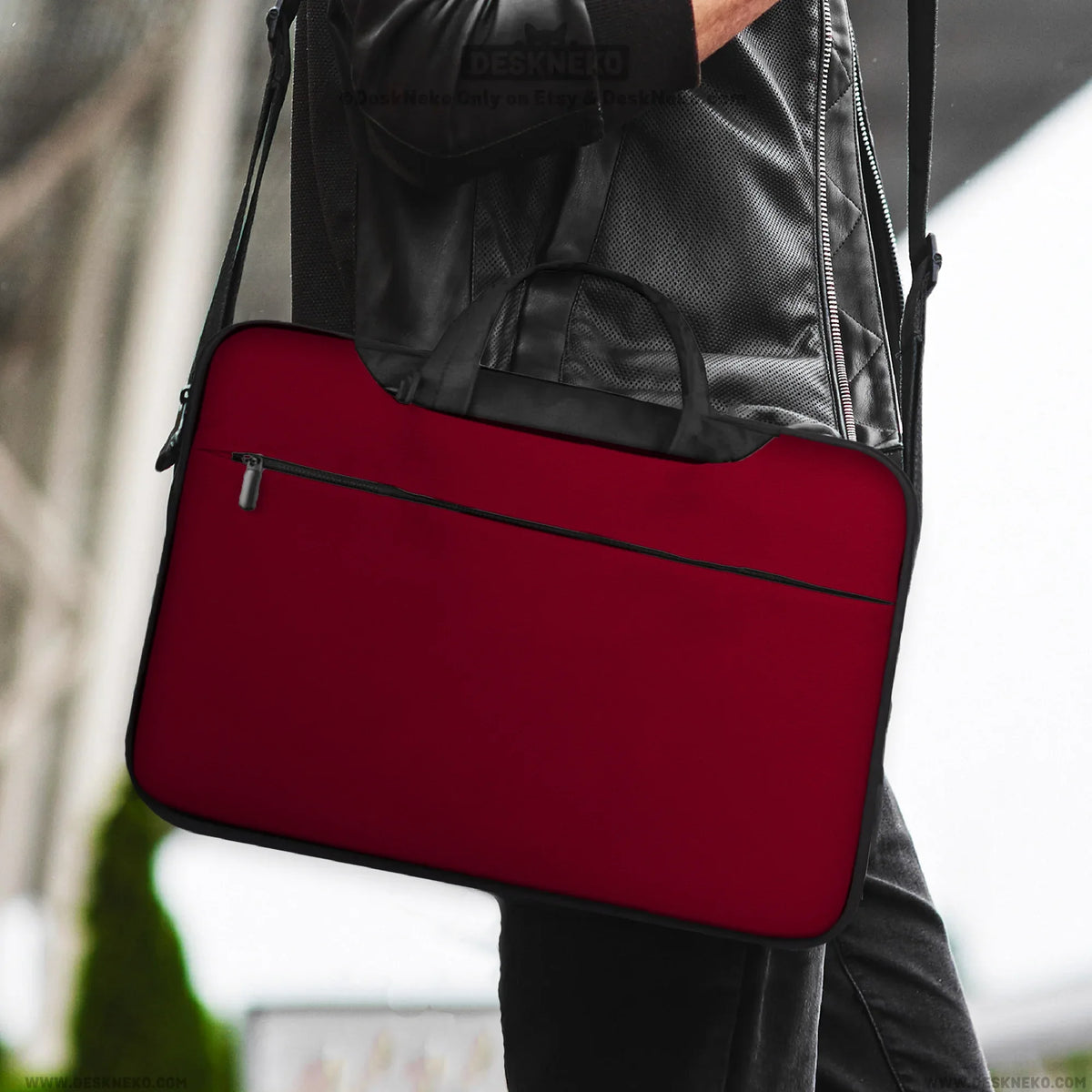 Burgundy laptop sleeve & bag for macbook and notebooks