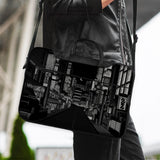 Tokyo night pixel laptop sleeve & bag – monochrome cyberpunk case