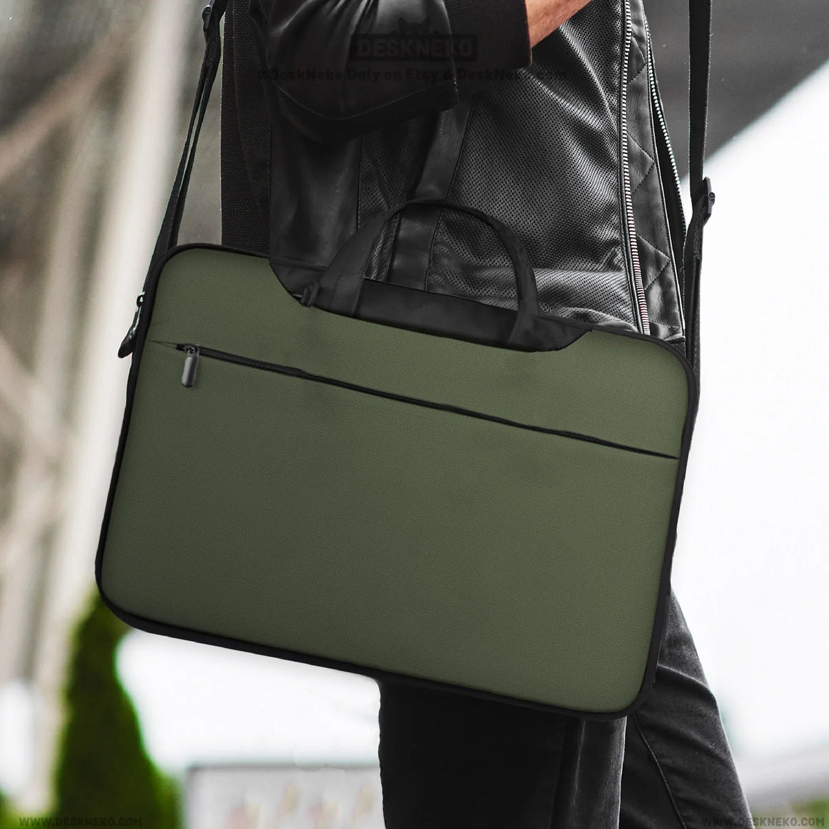 Midnight olive laptop sleeve