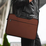 Mahogany laptop sleeve & bag, minimalist brown work case