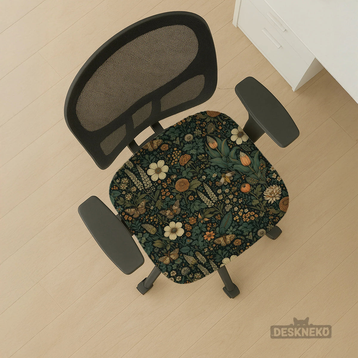 Dark floral chair cover