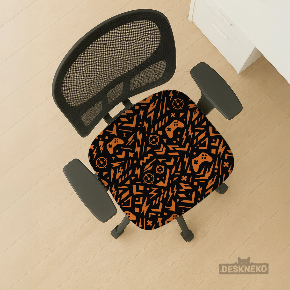 Orange black chair cover